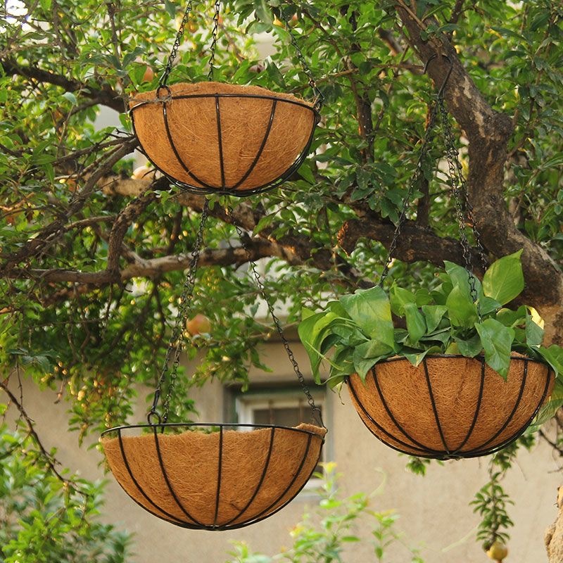 กระถางแขวน สำหรับตกแต่งสวน กระถางห้อย ​ขุยมะพร้าว flower pot