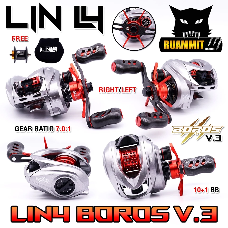 รอกตกปลา รอกหยดน้ำ LIN L4 V.3 รุ่น BOROS ปี 2025 (มีทั้งหมุนซ้ายและหมุนขวา)