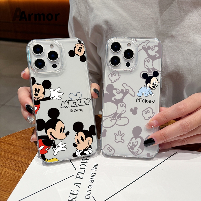 🔥เคสไอโฟน🔥 TPU นิ่มกันกระแทก เคสโทรศัพท์ iPhone 11 12 13 14 15 Pro Max XR XS X 7 8P มิกกี้น่ารัก