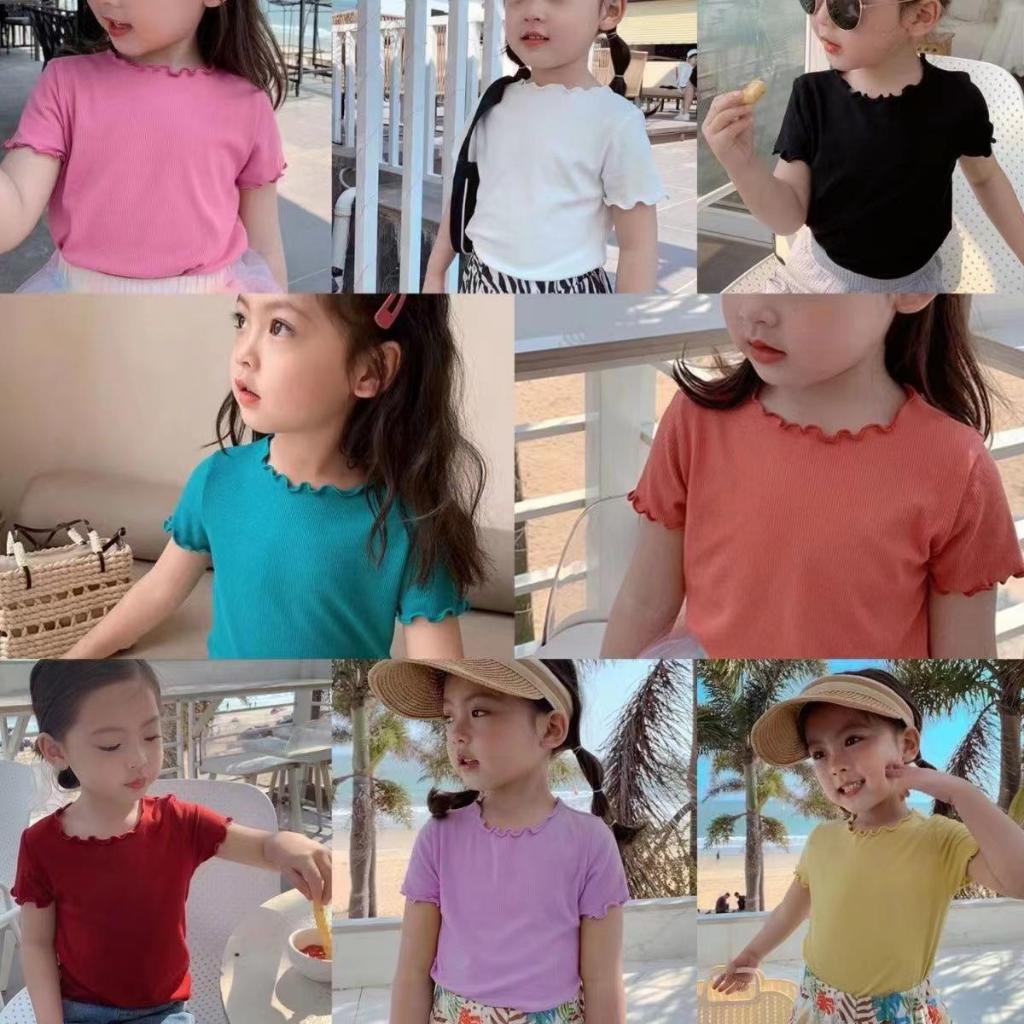 BS08 เสื้อยืดเด็กผู้หญิง เสื้อผ้าเด็ก เสื้อยืดเด็กแฟชั่น เสื้อยืดคอกลม พร้อมส่ง Size 80-140