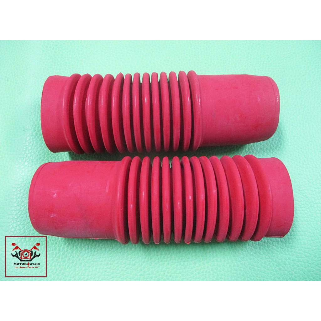 FRONT FORK BOOT RUBBER "RED" For HONDA CS90 CB100 CB125 S90 CT110 CT90 CL100 // ยางหุ้มโช๊ค สีแดง ไม