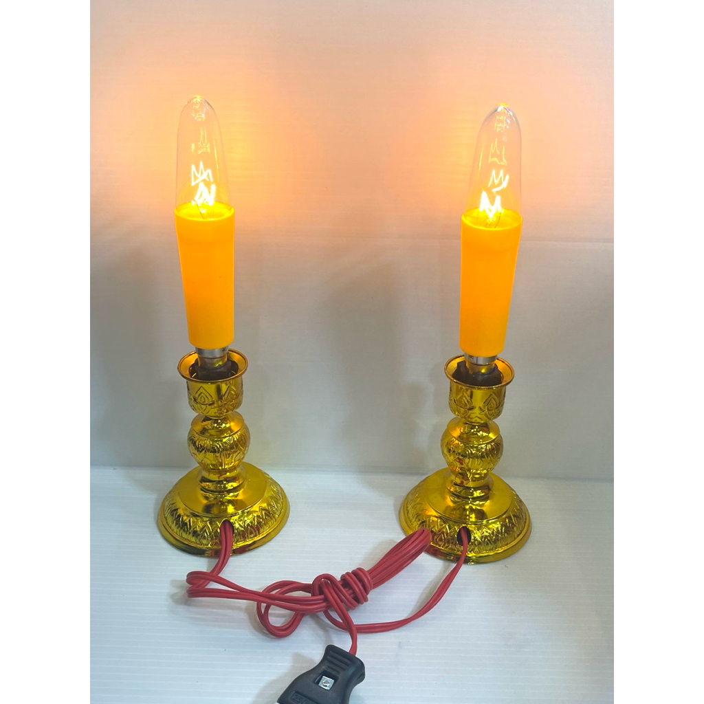 ชุดเชิงเทียนพร้อมหลอดเทียนไฟฟ้า ขั้ว B15 220V