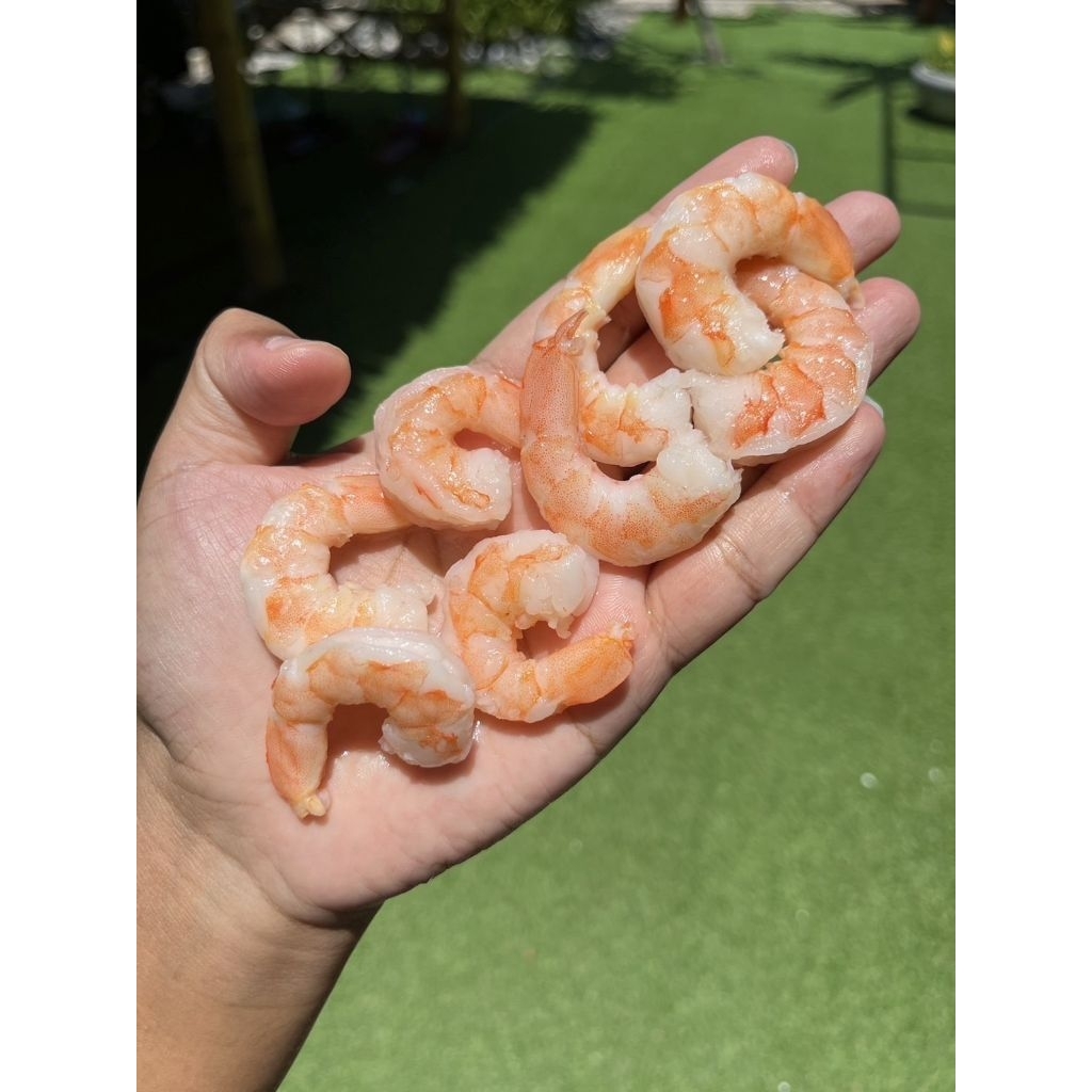 กุ้งต้มแกะเปลือกไว้หาง ไซร์51/60  แพ็คละ500กรัม NW80%