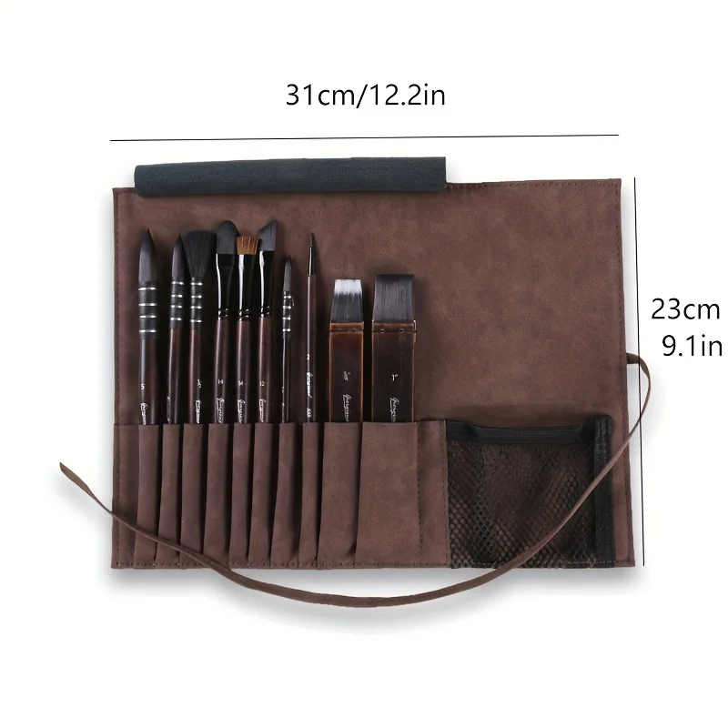 GIORGIONE 10 ชิ้น Master ระดับแปรงทาสี, ผมกระรอกชุดแปรงสีน้ำ, High - end แปรงผ้าม่าน, หนังด้าน อุปกรณ์ศิลปะ