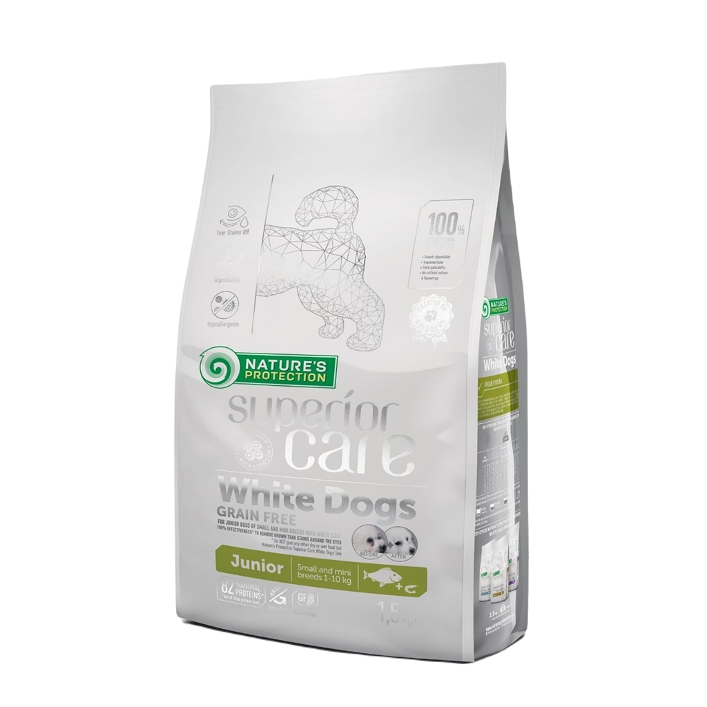 Nature's Protection White Dogs Grain Free White Fish Junior Small and Mini Breeds