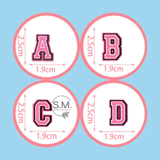 อุปกรณ์ตกแต่งรองเท้าหัวโต / จิบิติดรองเท้าตัวอักษร A-Z / # / 0-9 สีชมพูน่ารักๆ
