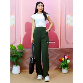 กางเกงขายาว 9ส่วน S-5XL กางเกงเอวสูง ทรงขากระบอก เนื้อผ้าวูฟเวฟ ดีไซน์ใส่ทำงานได้ 9167#