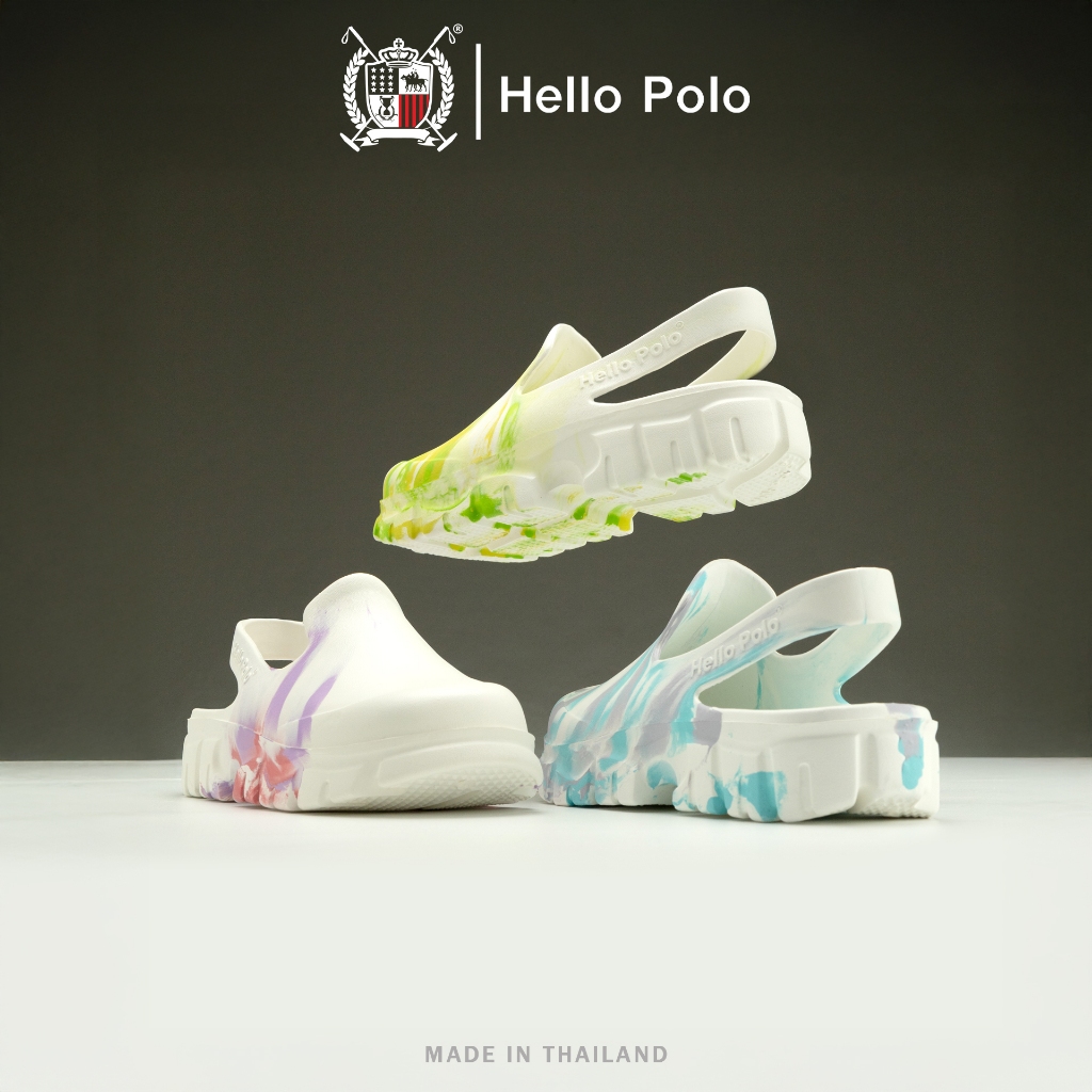 รองเท้า Hello Polo รองเท้ารัดส้น รุ่น HP8025 รองเท้าแฟชั่น สีทูโทน ลายมัดย้อม กันน้ำ กันลื่น ฤดูร้อน ราคา ถูกที่สุด ดีลบีเคเค แกลเลอรีภาพที่ 6