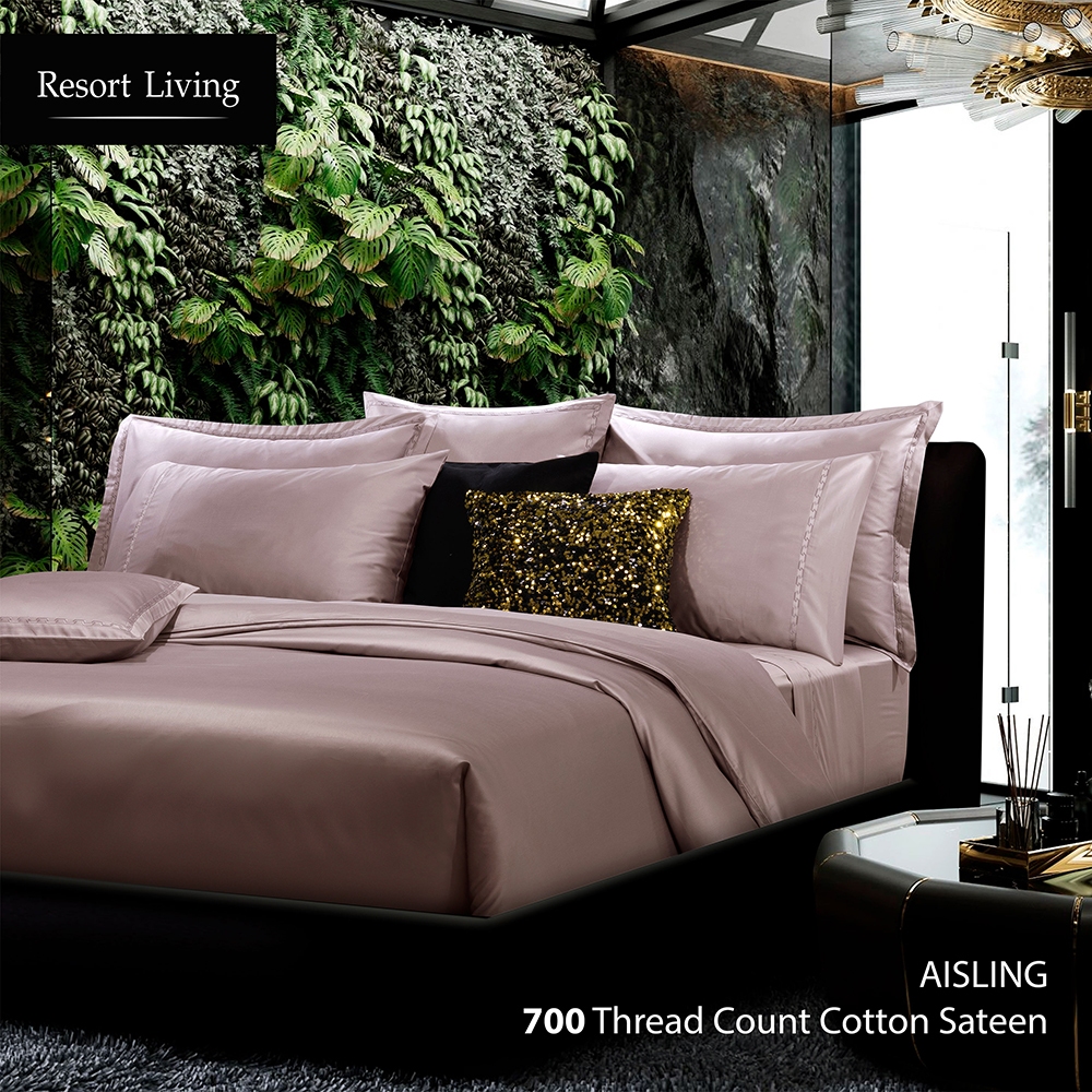 SANTAS HOME ผ้าปูที่นอนรัดมุม AISLING | Cotton Sateen 700 เส้นด้าย