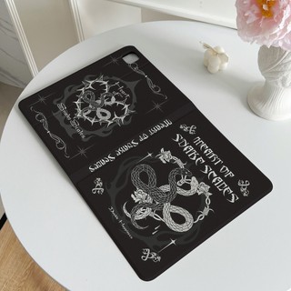 🚀จัดส่งทันที🚀เคสไอแพด งูขาวดำ Gen11 Pro13 Air8 Air7/6 สไตล์ดาร์ก เคสiPad Gen9/8 Mini7/6 Air4 Air2/1