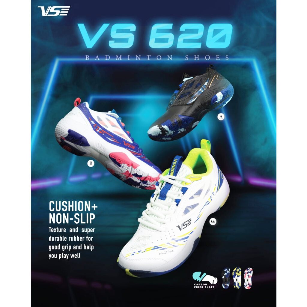 (มาแรง) รองเท้าแบดมินตัน VS รุ่น VS620 Phoenix ใส่สบาย ซัพพอร์ทเยี่ยม Badminton Shoes