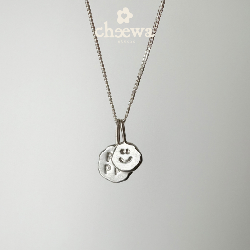 Cheewa Studio | silver925 | freeform initial pendant จี้เงินแท้สลักตัวอักษร (*เฉพาะจี้ ไม่รวมสร้อย)