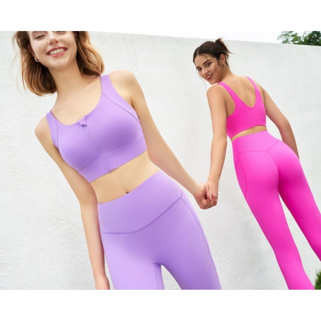 ชุดโยคะสีหวานซิปหน้าYS2