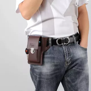 ซองหนังใส่มือถือ เคสโทรศัพท์ผู้ชายซองหนังเข็มขัดเอวกระเป๋าหนัง ใส่โทรศัพท์ คาดเอว เหน็บเอว