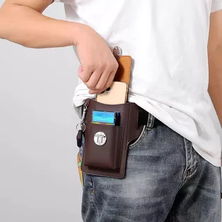 ซองหนังใส่มือถือ เคสโทรศัพท์ผู้ชายซองหนังเข็มขัดเอวกระเป๋าหนัง ใส่โทรศัพท์ คาดเอว เหน็บเอว