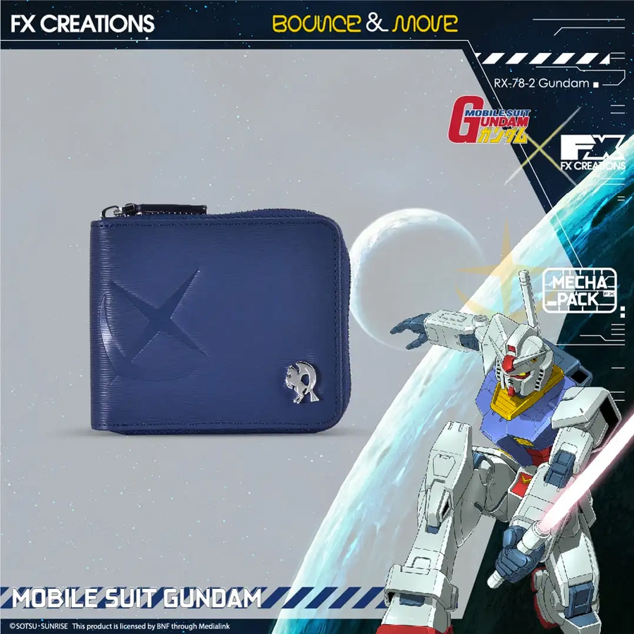 FX Creations x RX-78-2 GUNDAM – LEATHER ZIPPER WALLET กระเป๋าสตางค์ซิปรอบ
