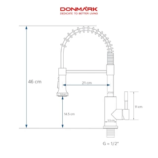 DONMARK ก๊อกน้ำอ่างล้างจาน สแตนเลส 304 พร้อมหัวปรับสเปรย์ หมุนได้ 360 องศา รุ่น Y-S8203,Y-C8204