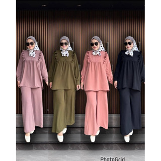 ชุดเซทกางเกงผ้าสลาฟ ชุดเซทเสื้อคอจีนกระดุมครึ่งแต่งระบายข้าง…