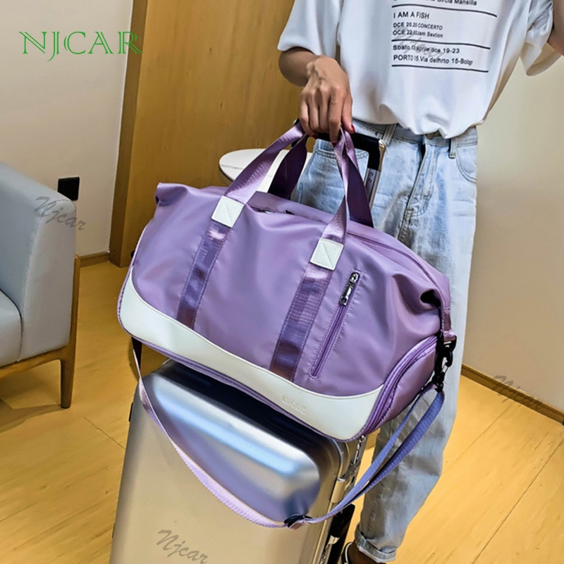 NJCAR1 BAG พร้อมส่ง 7สี กระเป๋า TWOTONE เดินทาง ฟิตเนส ถือได้/สะพายได้ มีช่องใส่รองเท้า และผ้าเปียก
