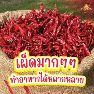 พริกแห้ง จินดา อินเดีย (เด็ด) 1 กก. คัดเกรด AAA เม็ดสวย เรียวยาว ทำน้ำพริก ทำพริกแกง ทำพริกป่น