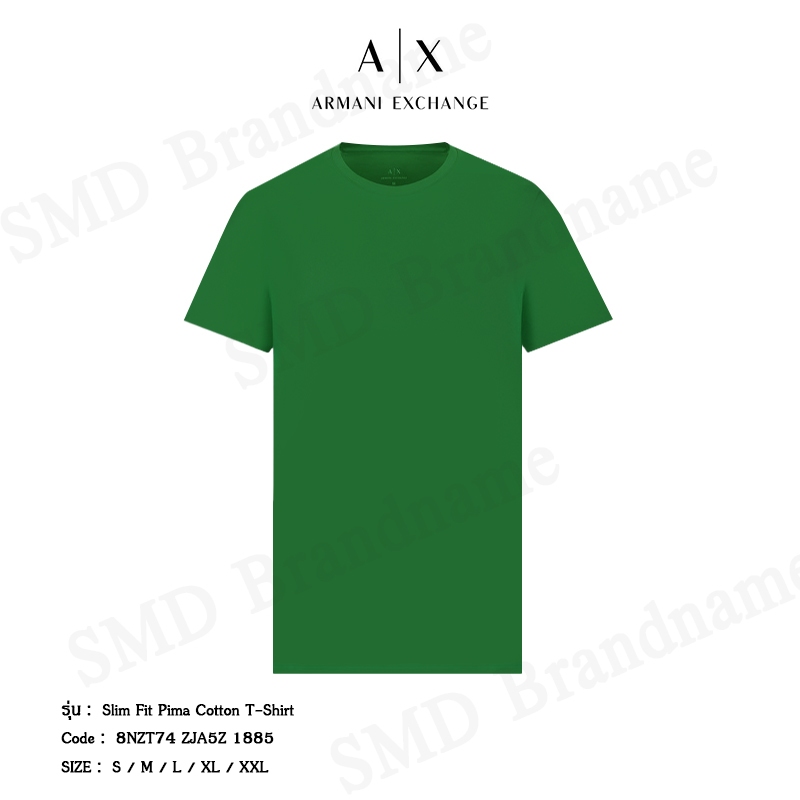 Armani Exchange เสื้อยืดคอกลมผู้ชาย รุ่น Slim Fit Pima Cotton T-Shirt Code: 8NZT74 ZJA5Z 1885