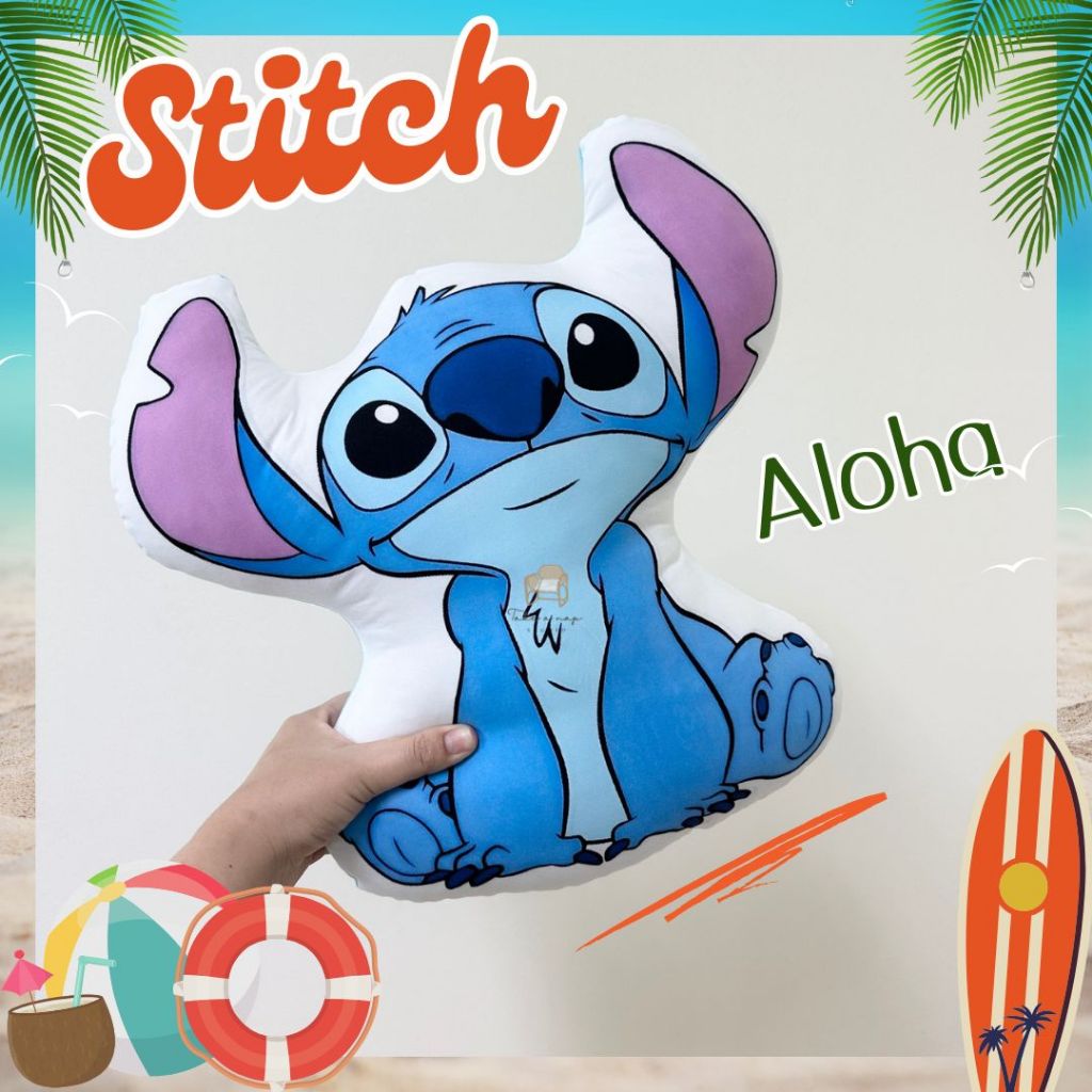 หมอนพิมพ์ลายสติช 45 cm ตุ๊กตาStitch กอดนุ่ม น่ารัก สีคมชัด พร้อมส่ง