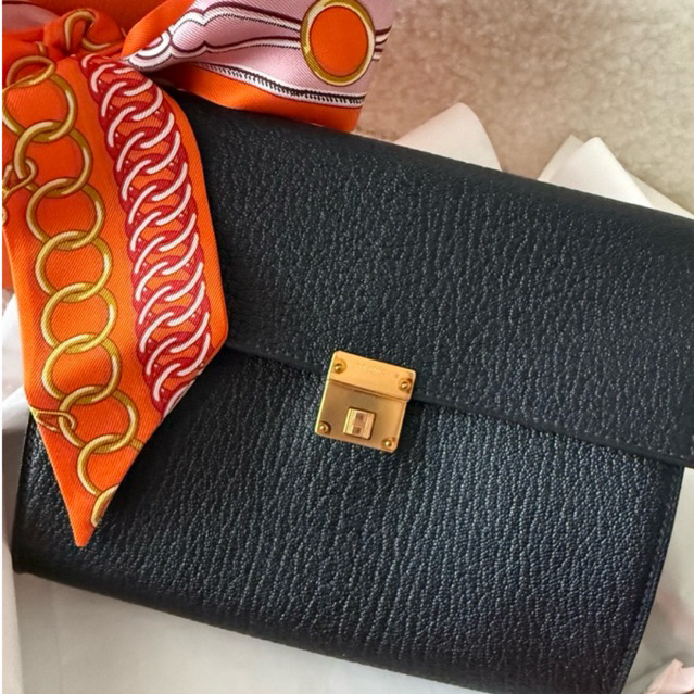#มือ2 super new Hermes Clic 16 Wallet สี Noir the #stamp B ปี 24