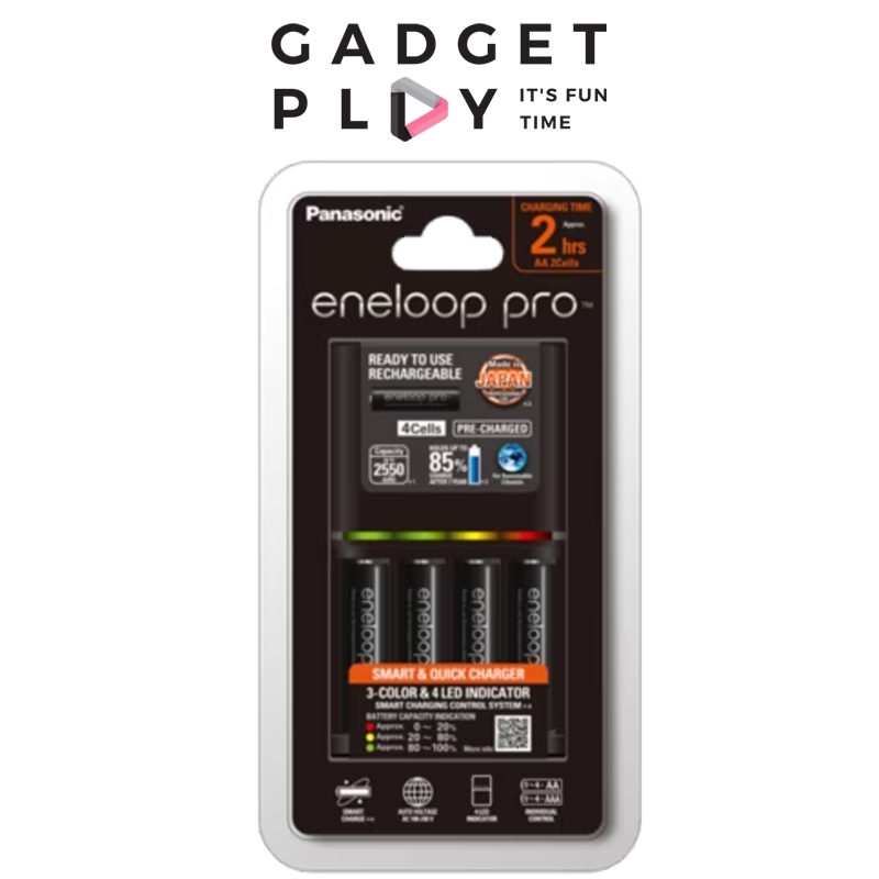 [กรุงเทพฯส่งด่วน] PANASONIC ENELOOP PRO ชุดแท่นชาร์จเร็ว + ถ่าน AA 2550mAh 4 ก้อน