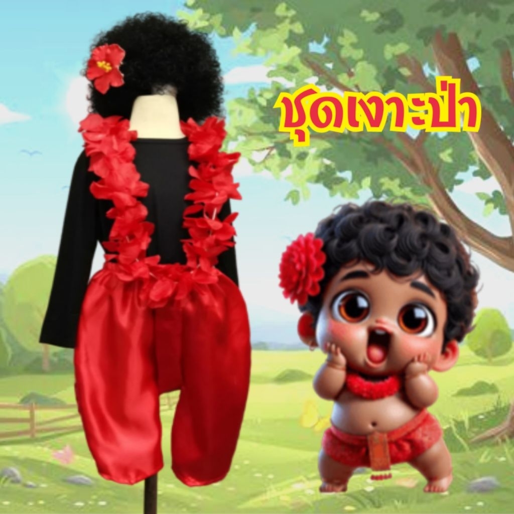 ชุดเจ้าเงาะ เจ้าเงาะป่า ชุดเงาะป่า พร้อมส่งจากไทย