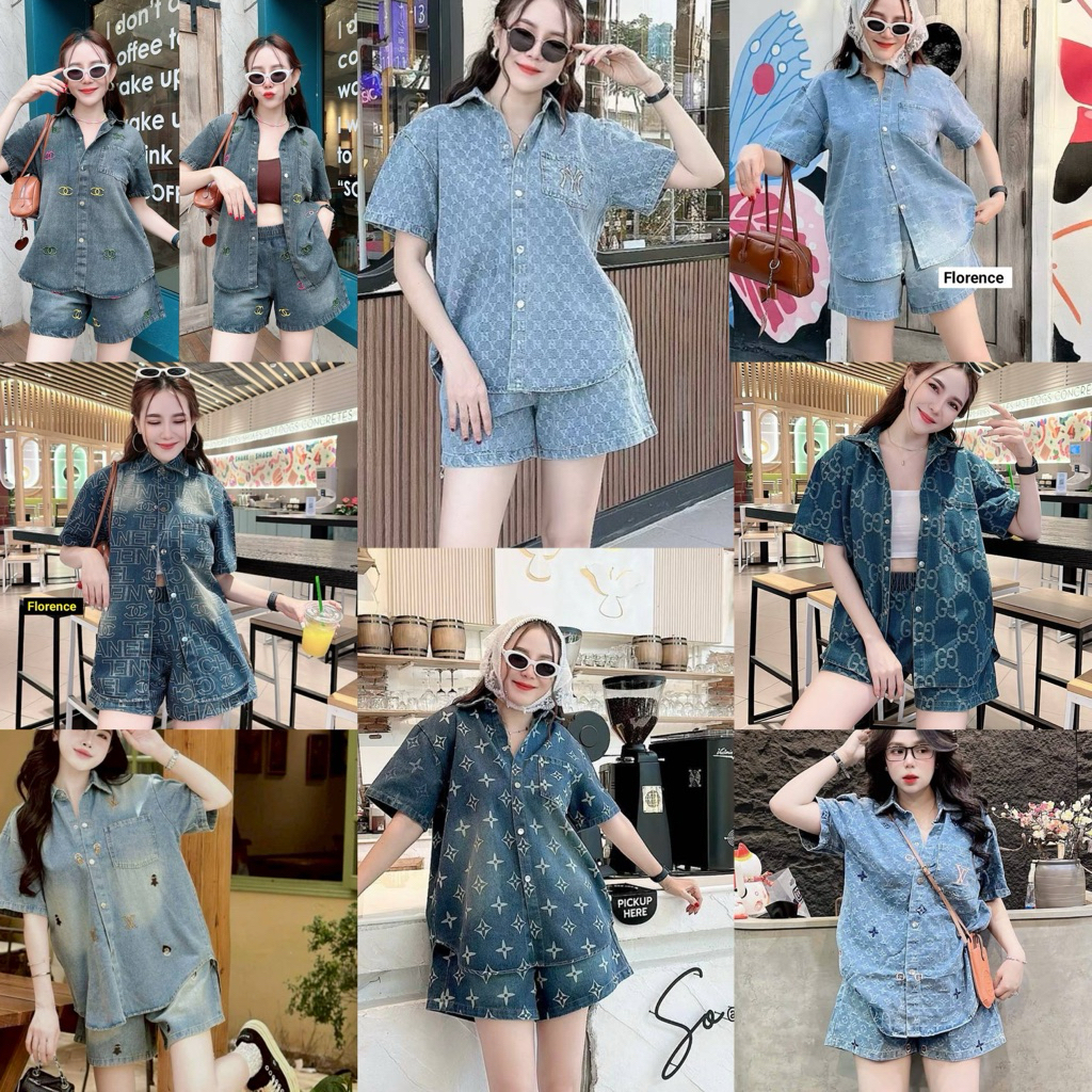 ชุดเช็ทยีนส์ขาสั้น ยีนส์แท้