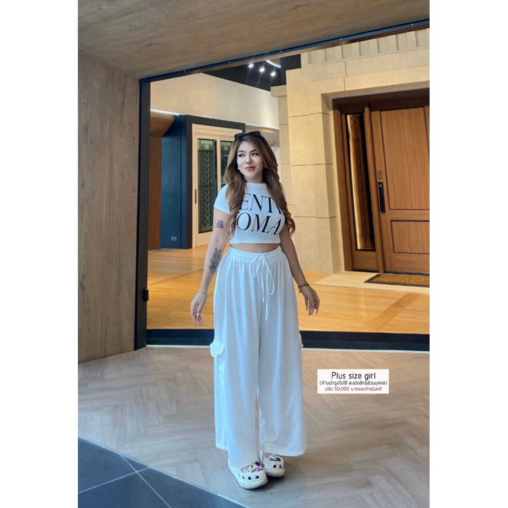 กางเกงขายาวคาร์โก้สาวอวบ(ท29) ทรงขากว้าง มี 6 สี | เอว 36-50 นิ้ว สะโพก 54-60 นิ้ว ใส่สบาย ไซส์ใหญ่ ราคา ถูกที่สุด ดีลบีเคเค แกลเลอรีภาพที่ 5