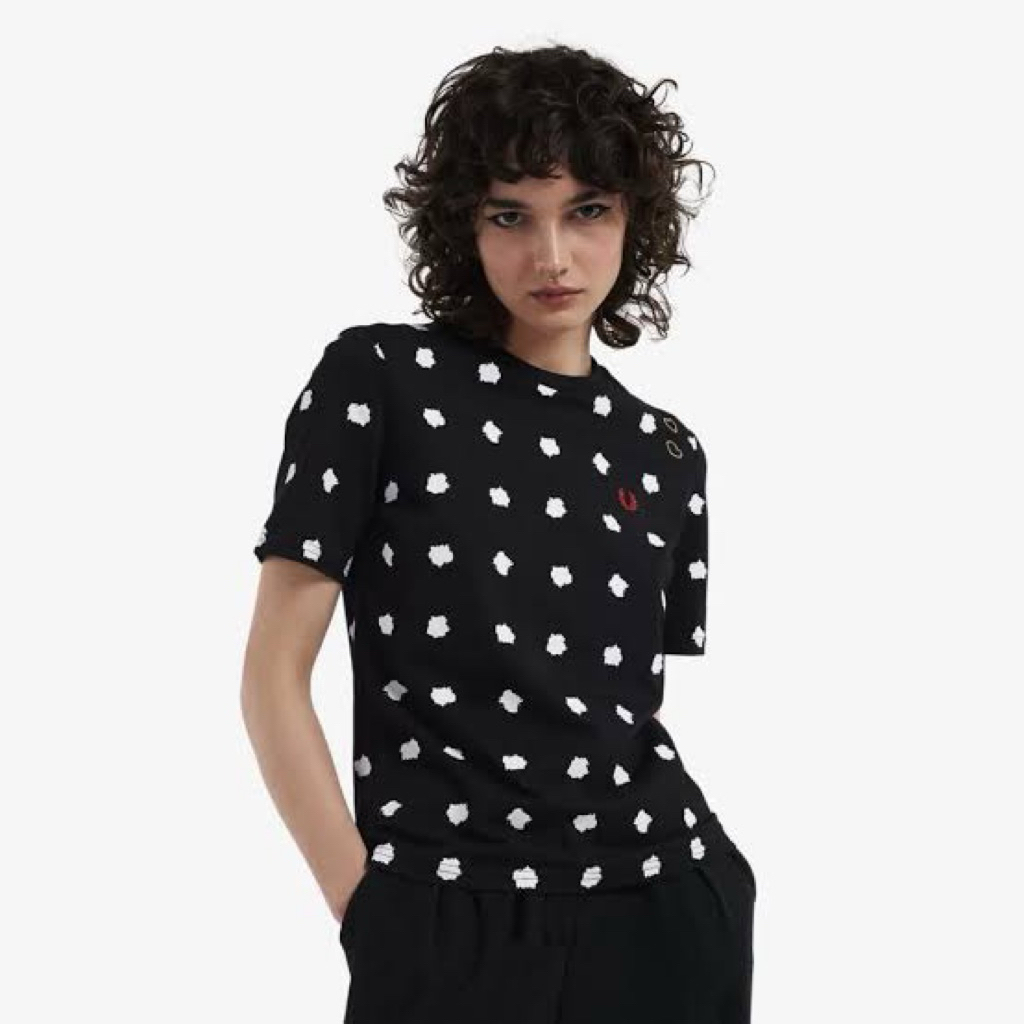 Used Fred Perry : Amy Winehouse Black Spot Print T-Shirt