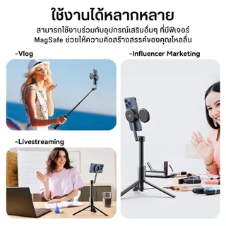 Ulanzi MG003 ขาตั้งมือถือ ไม้เซลฟี่ MagSafe ขาตั้งกล้อง Live สด พร้อมไฟเซลฟี่ Magnetic Phone Selfie