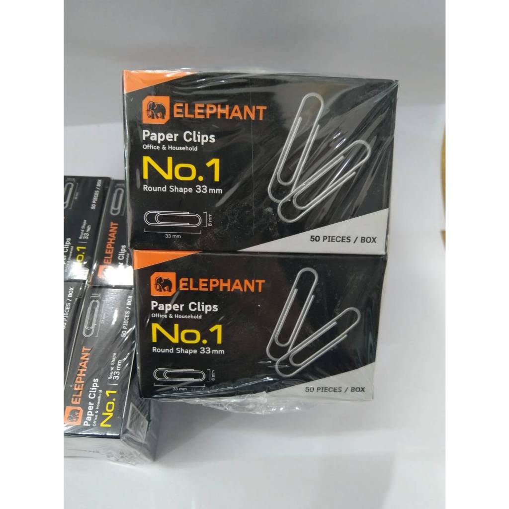 (ยกแพ็ค) Elephant ลวดเสียบกระดาษ No.1 จำนวน 50 ชิ้น/กล่อง # 1 แพ็ค/ 10 กล่อง