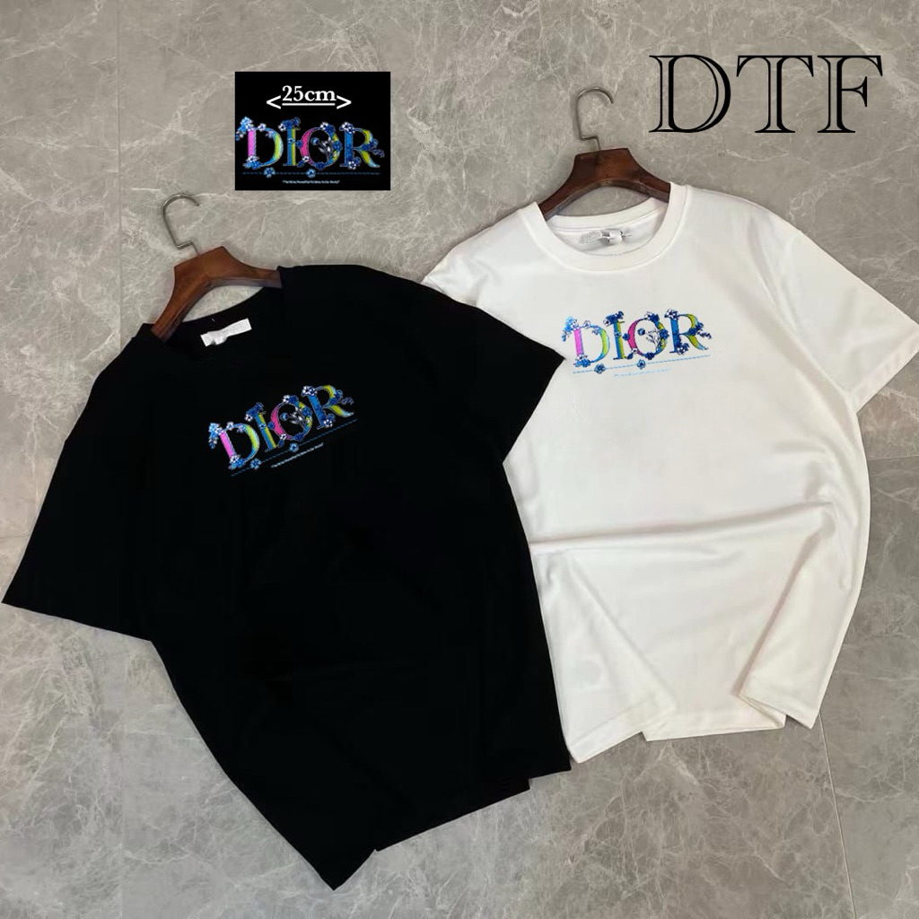 🌟STF_SHOP🌟เสื้อยืด แขนสั้น คอกลม งานผ้าคอตตอน สกรีนลายดอกไม้แฟชั่น งานผ้าคอตตอน #รุ้ง