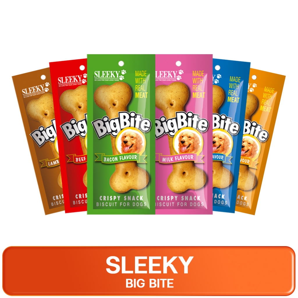 SLEEKY Dog Snack Crispy Snack Big Bite สลิคกี้ ขนมสุนัข คริสปี้ สแน็ค บิ๊กไบท์ ขนาด 50g.