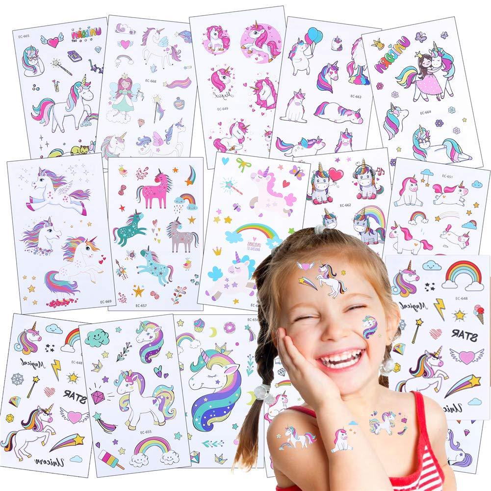 แทททู สติ้กเกอร์ การ์ตูน ยูนิคอร์น ม้า โพนี่ แทททูสำหรับเด็ก รอยสัก แทททูชั่วคราว Unicorn Pony Temporary Easy Tattoo