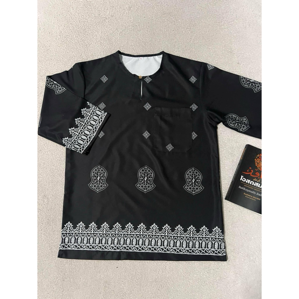 เสื้อมะกีเลา เสื้อมลายูชาย เสื้อลำลอง (แขนสามส่วน)