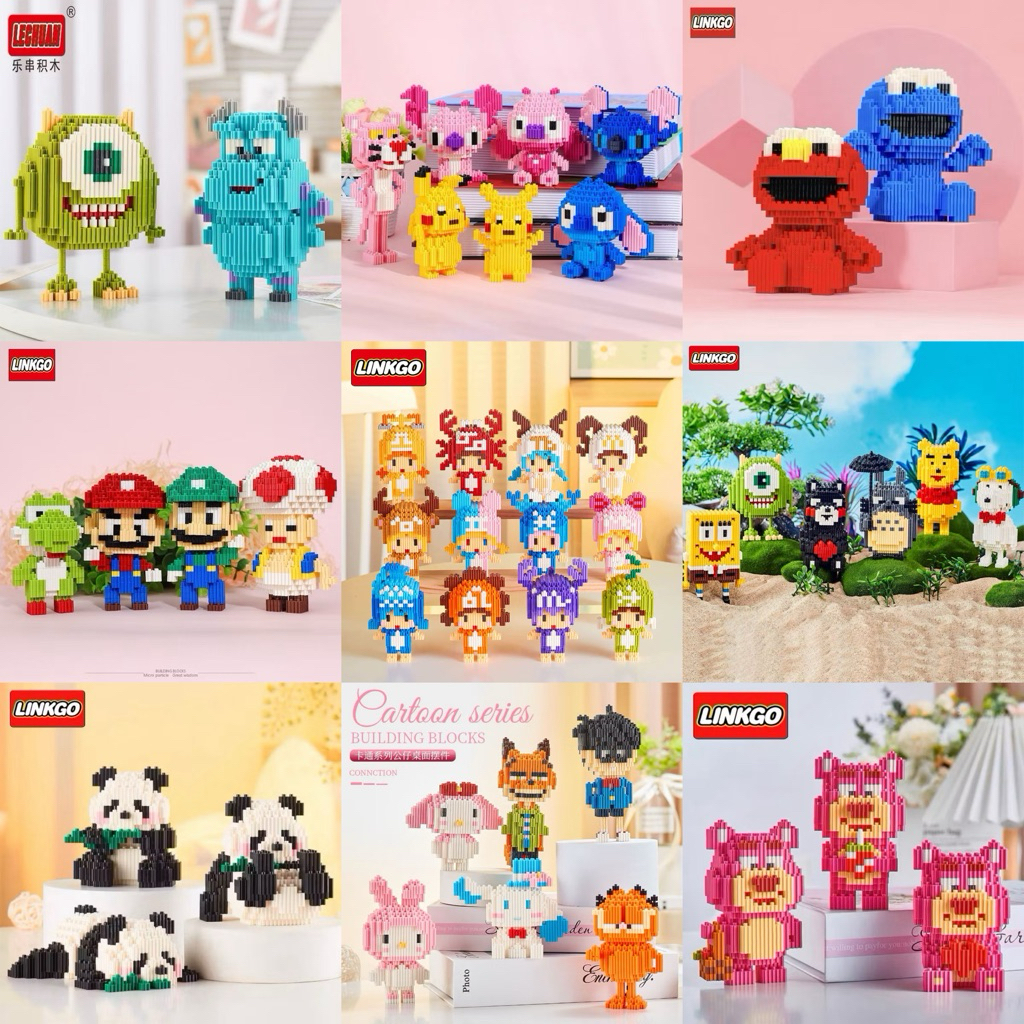 ✅👍 ตัวต่อ เฟือง สนูปปี้ โตโตโร่ ไมค์ มายเม ชินนาม่อน โคนัน กาฟิว สติช ปิกาจู เอลโม่ ราศี รอตโซ่ แพนด้า มาริโอ้  L