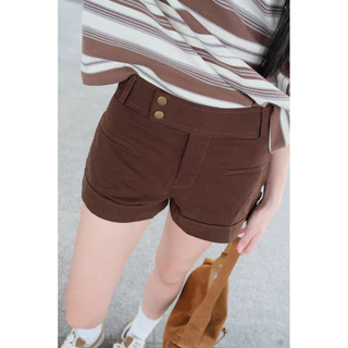 Whimsy Shorts (Denim-White-Brown)