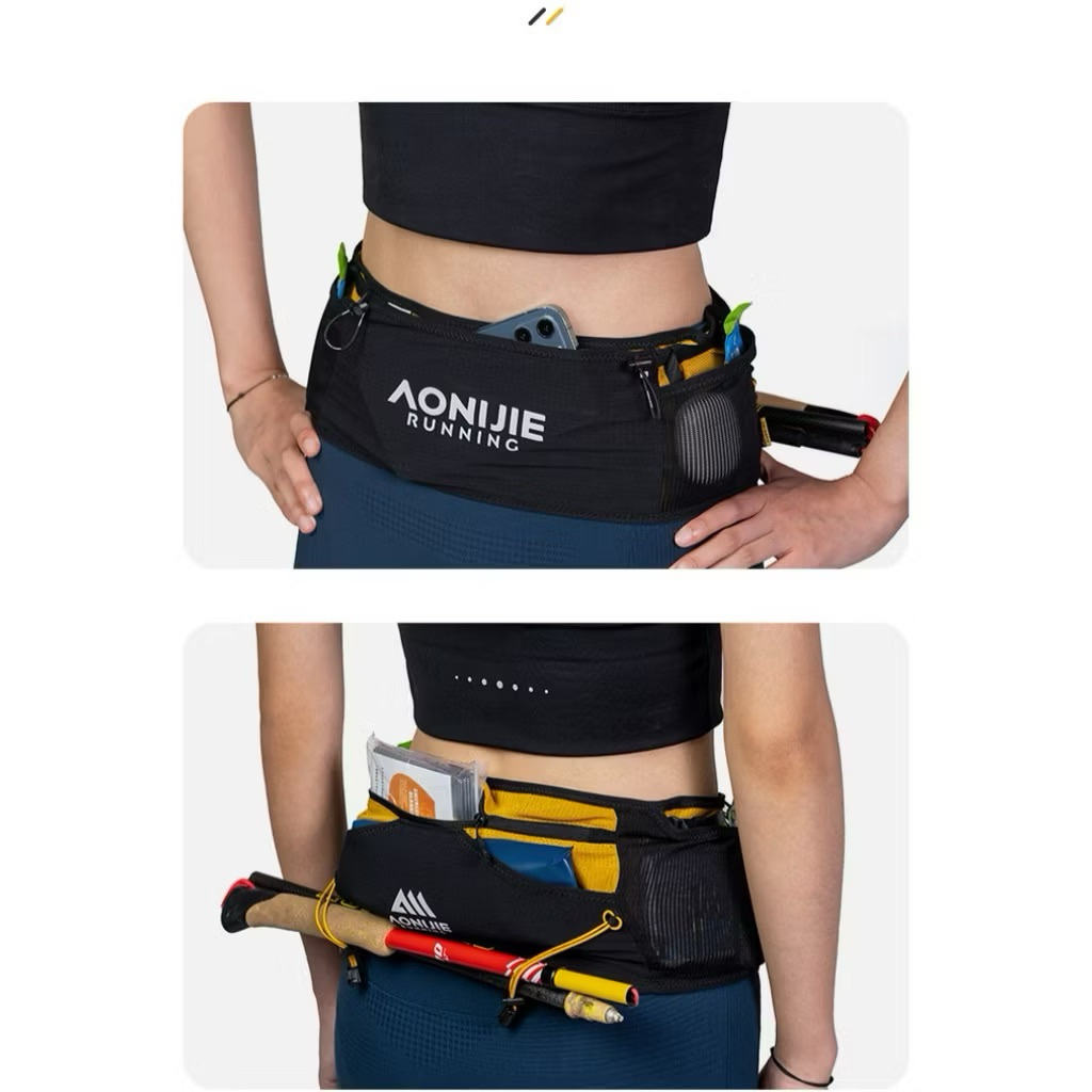 AONIJIE W8141 กระเป๋าเข็มขัดสําหรับวิ่งสําหรับวิ่งจ๊อกกิ้ง Woman Man เอวแพ็คพร้อมขวดน้ําขนาด 500 มล. - รูปที่ 5