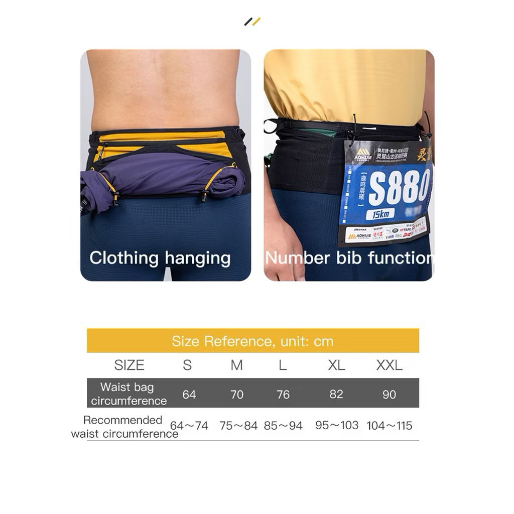 AONIJIE W8141 กระเป๋าเข็มขัดสําหรับวิ่งสําหรับวิ่งจ๊อกกิ้ง Woman Man เอวแพ็คพร้อมขวดน้ําขนาด 500 มล. - รูปที่ 6