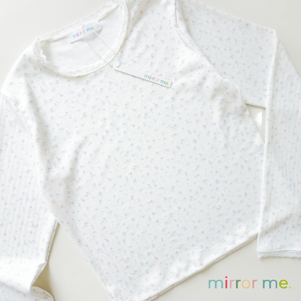mirrorme เสื้อแขนยาว Baby tee พิมพ์ลาย สีพาสเทล แต่งลูกไม้ ราคา ถูกที่สุด ดีลบีเคเค แกลเลอรีภาพที่ 6