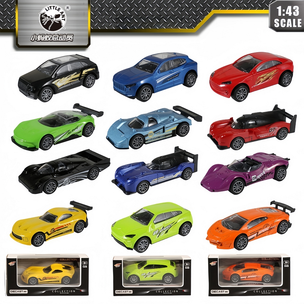 DIECAST CAR  รถของเล่น โมเดลรถ 1:43 โลหะ รถแข่ง รถ sport หลายสี สีสด ขนาดประมาณฝ่ามือ Model car คอลเลกชันรถ