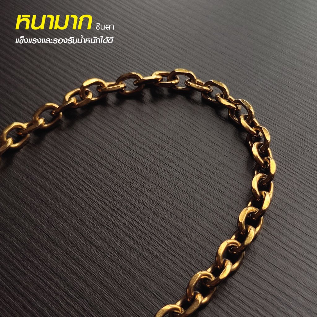 สร้อยสแตนเลสแท้ สร้อยพระ ผู้หญิง ผู้ชาย หนา 8 มิล งาน Handmade ลาย Big GS สีเงิน สีทอง ใส่ห่วงกลม เปลี่ยนพระง่าย - รูปที่ 3