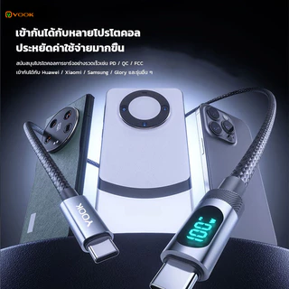 YOOK 100W Type C สายชาร์จเร็ว E-Marker สําหรับ iPhone 16 Pro Max 15 Series Samsung S24 S23 Ultra iPad Pro Macbook