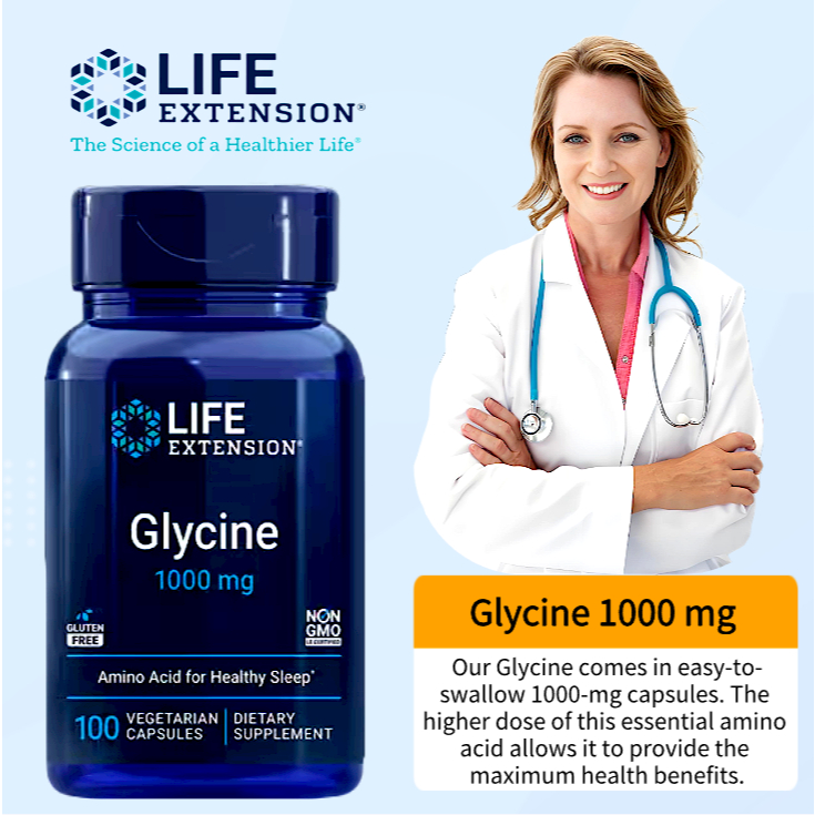 Life Extension Glycine 1000 mg 100vegetanan capsules