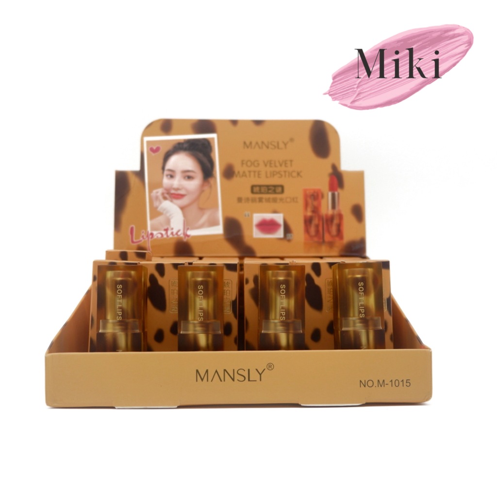 {28แท่ง} MANSLY Velvet Matte Color Lipstick ลิปสติกแท่ง เนื้อกำมะหยี่ ริมฝีปากสีเด่นชัด no.M1015