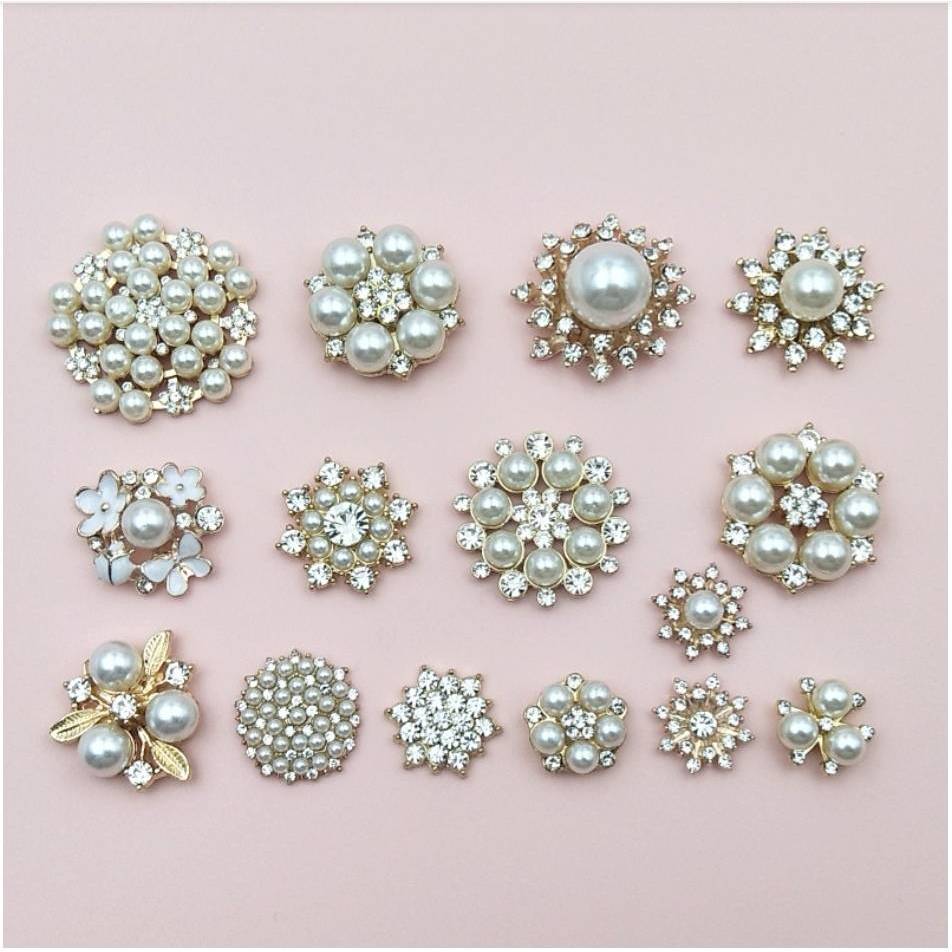 PP11*พร้อมส่ง*มุกประดับเพชร​ วัสดุ​งานฝีมือ​ DIY เซ็ต​ 10 ชิ้น