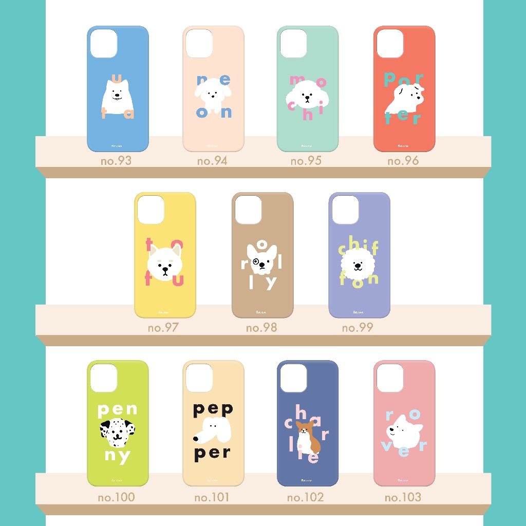 Flat.case - Dog Case  (เลือกตัวอักษร หน้าสัตว์ ของแต่งฟรี) รอของ 14 วัน แจ้งรุ่นทางแชท
